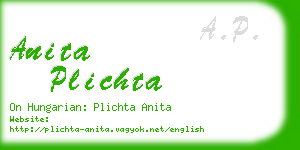 anita plichta business card